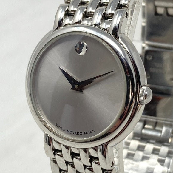 Movado Accessories - Movado Museum Watch Women 23mm Silver Tone 84.A1.1835 Swiss New Battery 6.5"